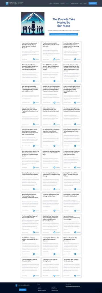 Executive Search Membership Website With Podcast and Application Funnel screenshot