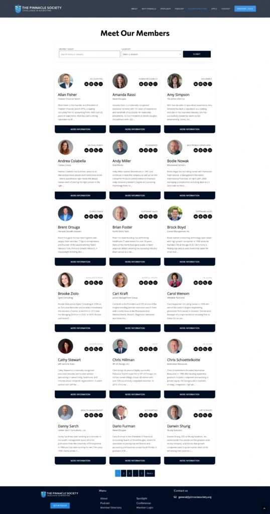 Executive Search Membership Website With Podcast and Application Funnel screenshot